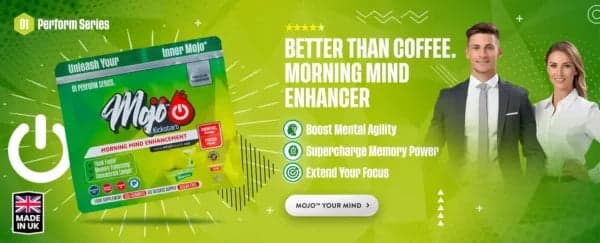 Mojo Kickstart potenciador mental matutino — mejor que el café, potenciador mental matutino: impulsa la agilidad mental, potencia el poder de la memoria, extiende tu enfoque. Potencia tu mente.